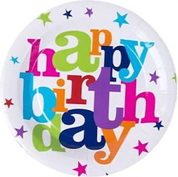 Set 6 Disposable Plates Alista Home Happy Birthday Print Made Cardboard Diameter 18 Cm Multicolor