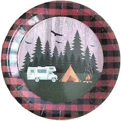 Set 10 Disposable Plates Alista Home 23 Cm Camping Design Multicolor