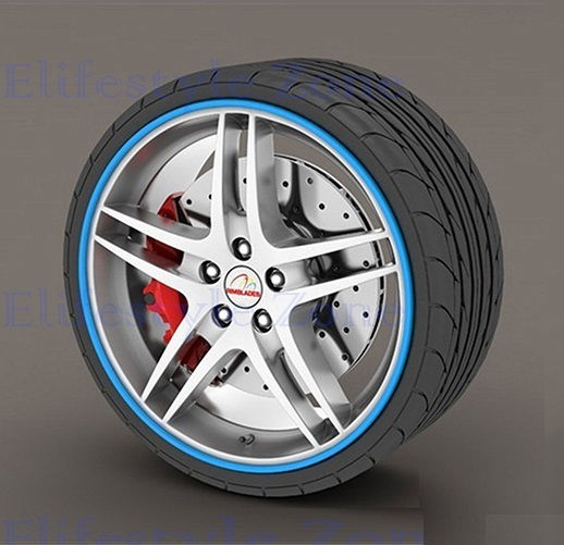 Premium Quality Rim Protection Set 4 Plastic Rings Blue Color