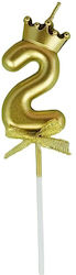 Number 2 Cake Candle Crown Design Gold Alista H...