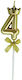 Nummer 4 Geburtstagskerze Krone Design Gold Ali...