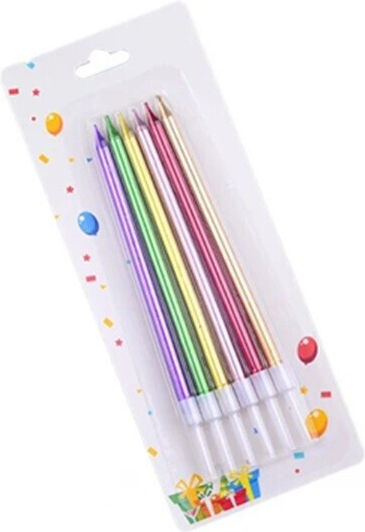 Set 6 Lumanări De Ziua De Naștere Alista Home Din Parafină 11 X 0.4 Cm Lucioase Multicolore