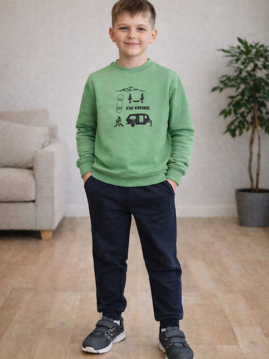 Kinder Sweatpants Set Grün/Schwarz