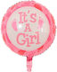 Alista Home Rundes Baby-Geburt Folien Luftballon Rosa 45cm
