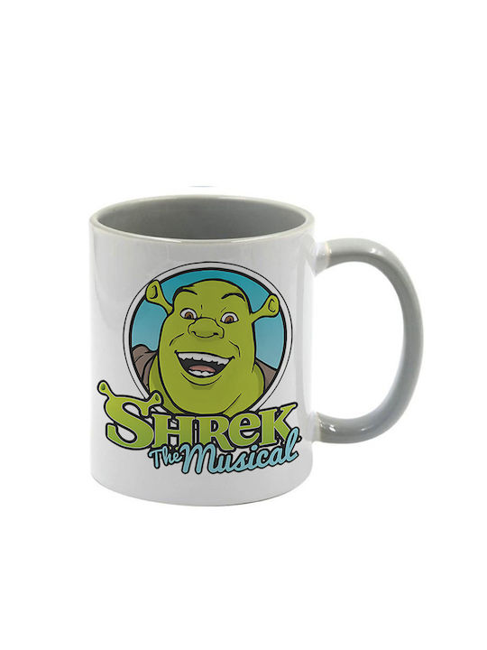 Shrek Keramiktasse Grau Griff Innen