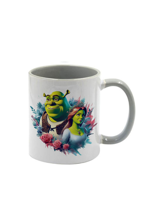 Shrek Keramiktasse Grau Griff Innen