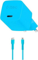 TTEC SmartCharger 20W με Καλώδιο USB-C - Lightning TTEC SmartCharger 20W με Καλώδιο USB-C - Lightning