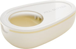 Cutie Pentru Tăiat Pastile Organizator Medicamente Alista Home Albă 8x5x2.65 Cm Compactă Portabilă Ideală Pentru Călătorii