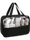 Geantă Cosmetică Neseser Organizare Călătorie Material Textil Pvc Rezistent La Apă Portabil 30x21x12 Cm Negru