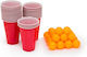 Joc De Băutură Beer Pong Alista Home 24 Cupe 24 Bile Material Din Plastic Reutilizabil Portabil Roșu
