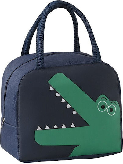 Alista Home Genți Izotermice De Prânz Școlare De Mână Albastre Cu Tematică Dinozauri 19x14x22cm