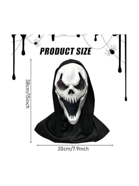 Mască Latex Ghostface Cu Glugă Costum Halloween Scream Cosplay