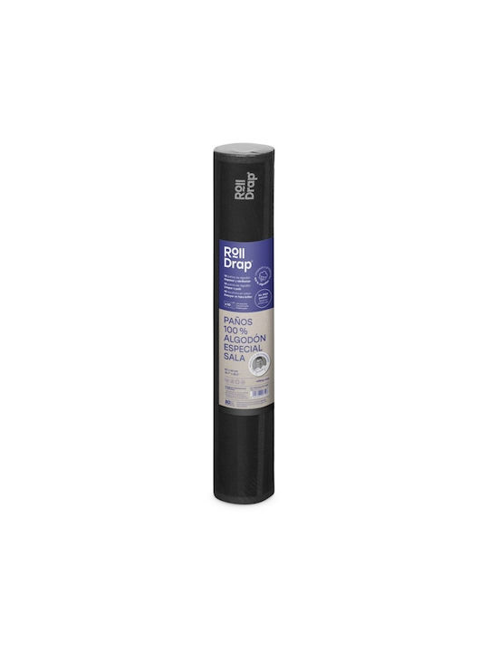 Roll Drap Ποτηρόπανο από 100% Βαμβάκι σε Μαύρο Χρώμα 40x64cm 10τμχ
