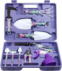 Set 10 Gartenaccessoires Alista Home Aufbewahrungstasche Inklusive Edelstahl 37 X 28 Cm Lila