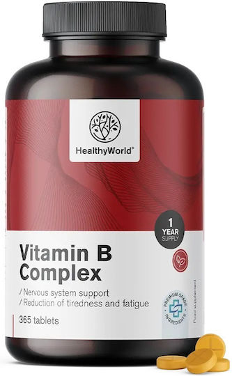 Healthy World B Complex for Energy Immune System Support and Nervous System 365 Tablets