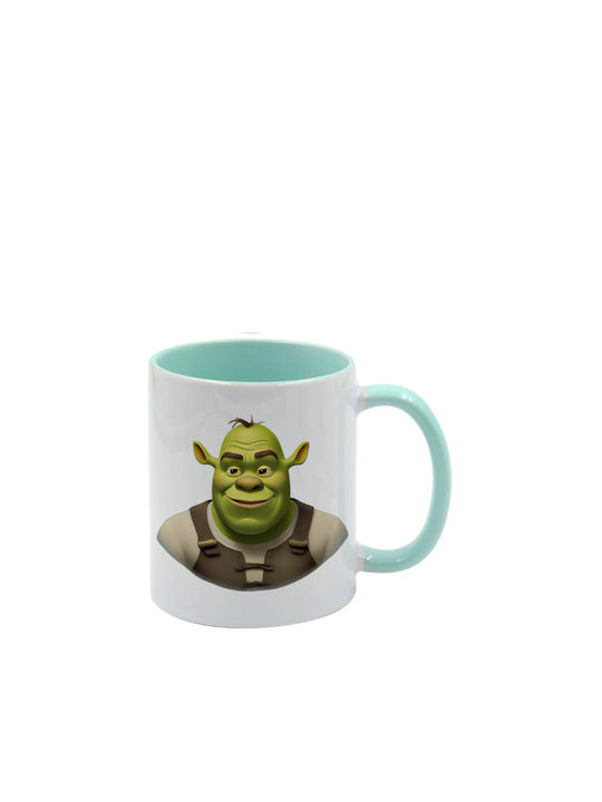Shrek Tasse Grün Minze Griff Innen