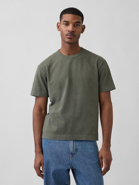 GAP Tweed Kurzarmlose Herrenbluse Grün
