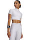 Γυναικείο Αθλητικό Crop T-shirt Fast Drying Λευκό