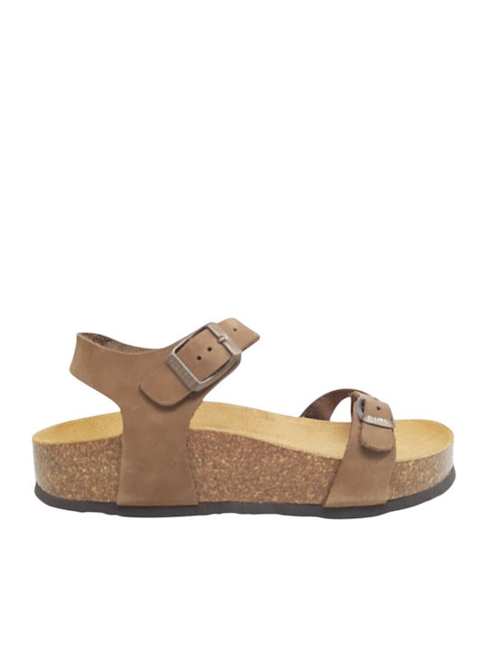 Plakton Leather Women's Anatomic Brown Sandals