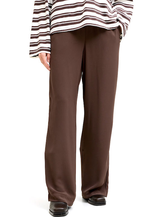 Jack & Jones Women's Pantaloons with Rubber Band in Loose Fit Brown