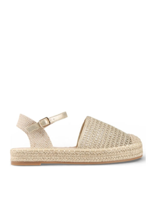 Platforme De Vară Pentru Femei Tip Espadrile Aurii