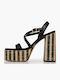 Damen Sandalen Schwarz Leder