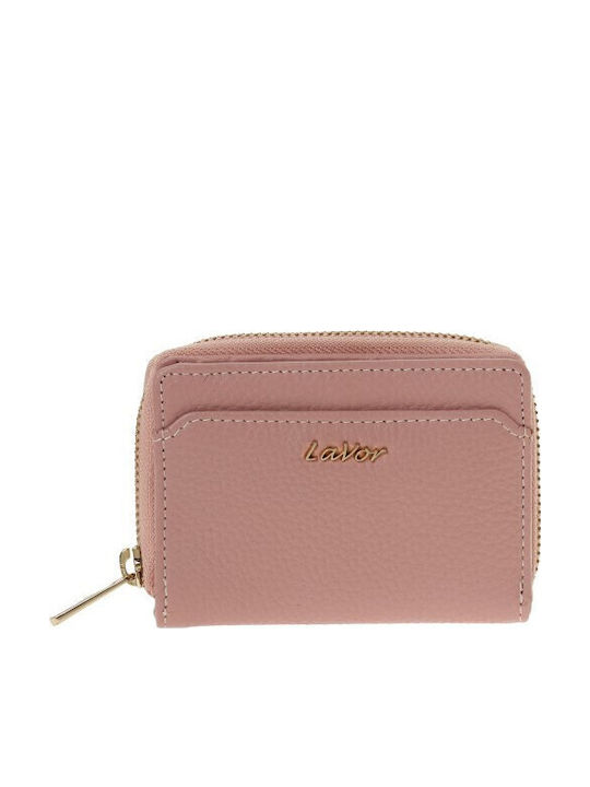 Kleines Leder Damenbrieftasche mit RFID Rosa