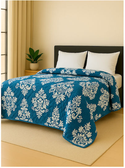 Κουβερλί Υπέρδιπλο Royal Blue Damask 220x240cm