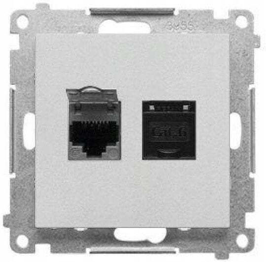 Kontakt-Simon Двоен Механизъм Гнездо За Мрежа RJ45 T62E.01/143
