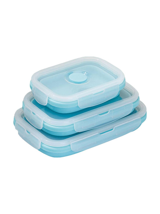Alista Home Set Cutii De Prânz Din Silicon Albastre 3 Bucăți