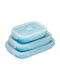 Alista Home Set Cutii De Prânz Din Silicon Albastre 3 Bucăți