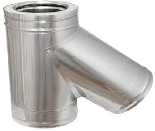 Branch 135 Degree Double Wall Chimney Pipe Stainless Steel Φ130-φ180 Aisi 304 Ba Inoxshell
