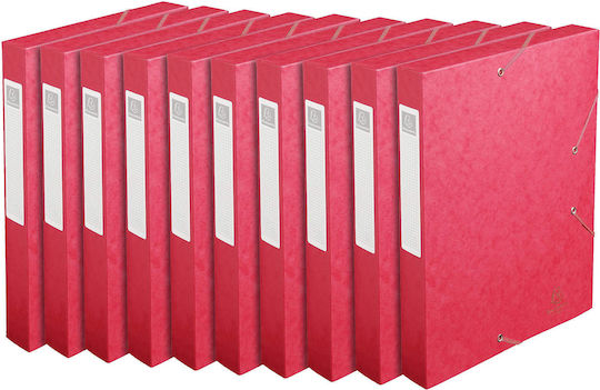 Exacompta 14009h Set 10 Cutii De Depozitare Premium Cu Bandă Elastică Lată De 40 Mm Realizate Extra Rezistente Copertă Din Carton Colorat Spineță Etichetă Cutie De Arhivă Din A4 Dosar De Documente Cutie De Desene Dosar De Depozitare Roșu