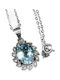 Zarte Natürliche Himmelblauer Zirkon 925 Wunderschöne Halskette