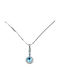 Colier Delicat 925 Topaz Natural Albastru Ceresc Zircon Cubic