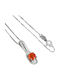 Delicate 925 Silver Necklace Natural Orange Opal Zirconia