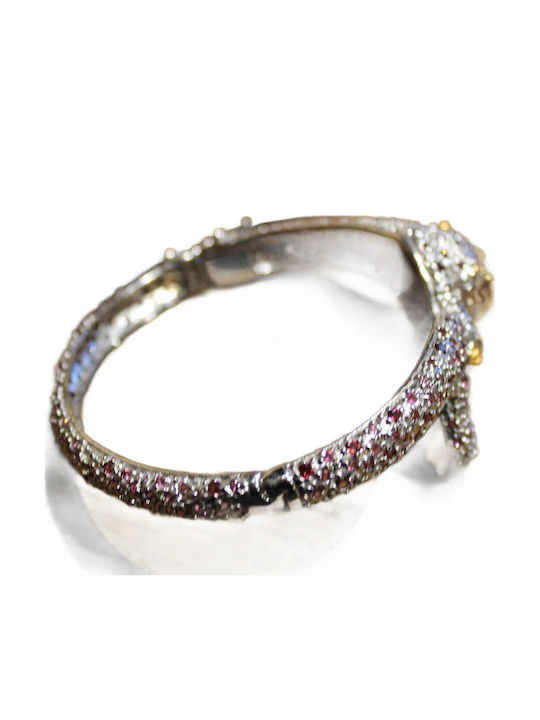 Silver Bracelet Tiger Rhodolite Diopsides