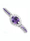 Elegant Natural Amethyst Silver Bracelet