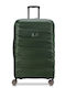 Delsey Meteor Large Hard Olive Suitcase With 4 Wheels Height 78cm