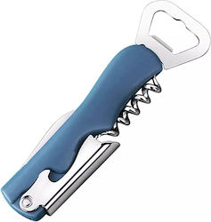 4 in 1 FlaschenKorkenzieher Alista Home Multifunktionaler Flaschenöffner Edelstahl Rutschfester Griff 13,5 x 4 cm Blau