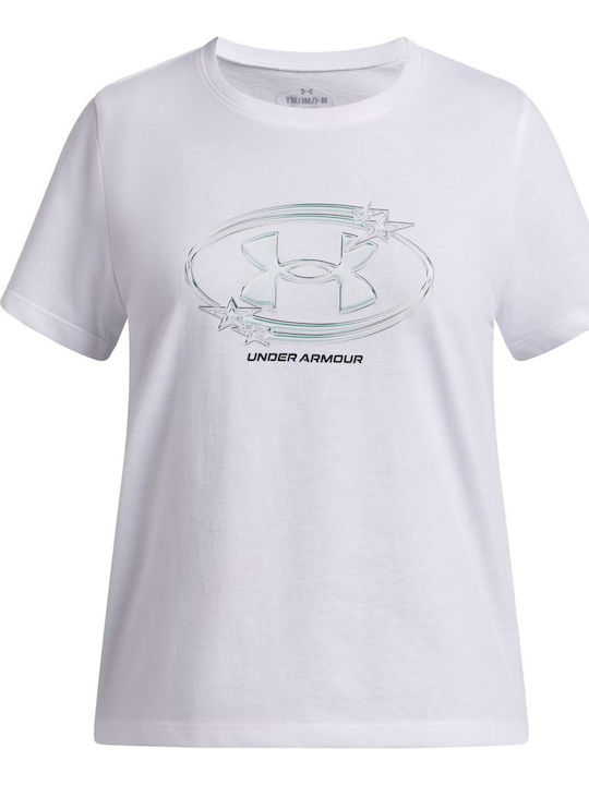Under Armour Παιδική Μπλούζα Κοντομάνικη Λευκή