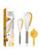 Set 3 Küchenutensilien Alista Home 2 Schneebesen 1 Eiertrenner Edelstahl Silikon Gelb