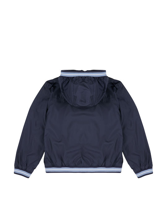 Kids Casual Short Windproof Blue Jacket