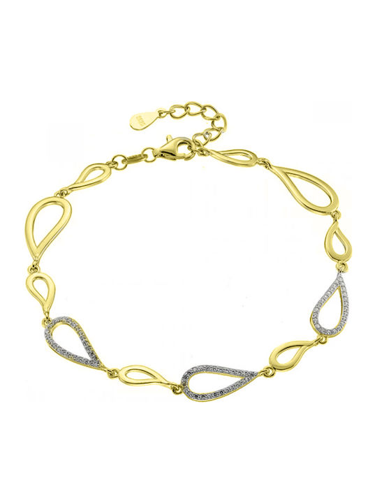 Kontopoulos Women's Gold Plated Silver Bracelet with Zircon