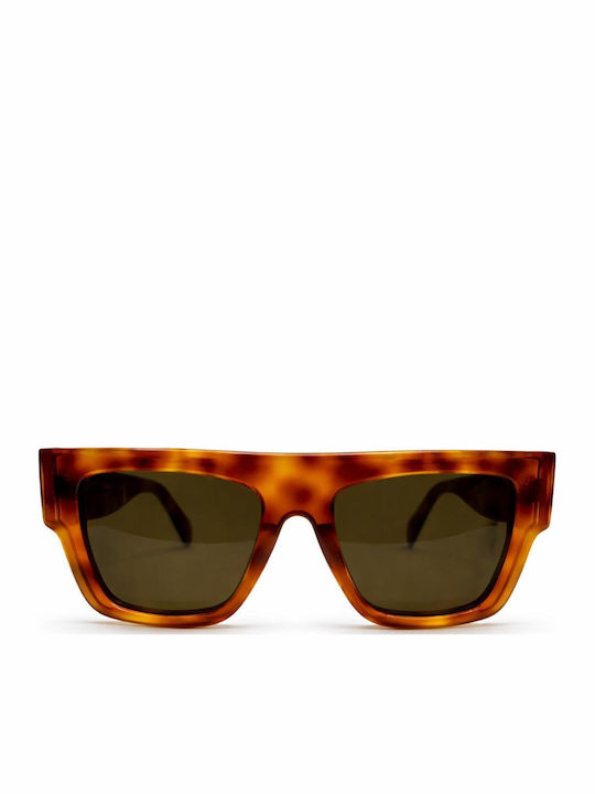 Celine Unisex Sunglasses with Brown Horn-Rimmed...