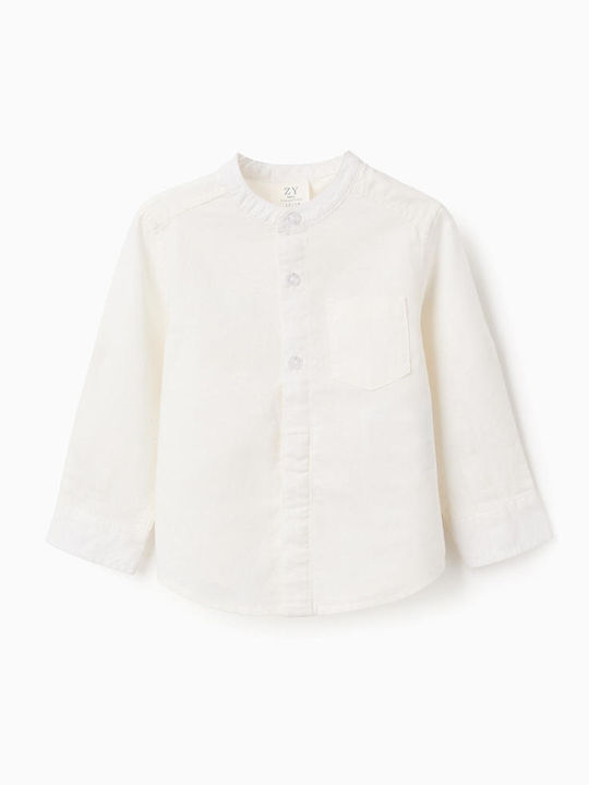Kids Shirt Short-Sleeved Linen Ecru