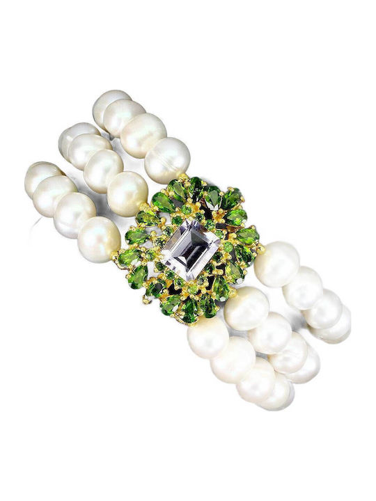 Bracelet Natural Amethyst Pearls Diopside 925 2