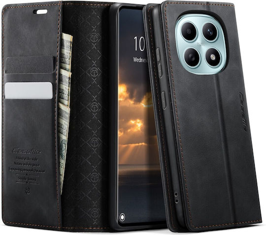 Caseme Retro Книга Кожен Черен (Redmi Note 15)
