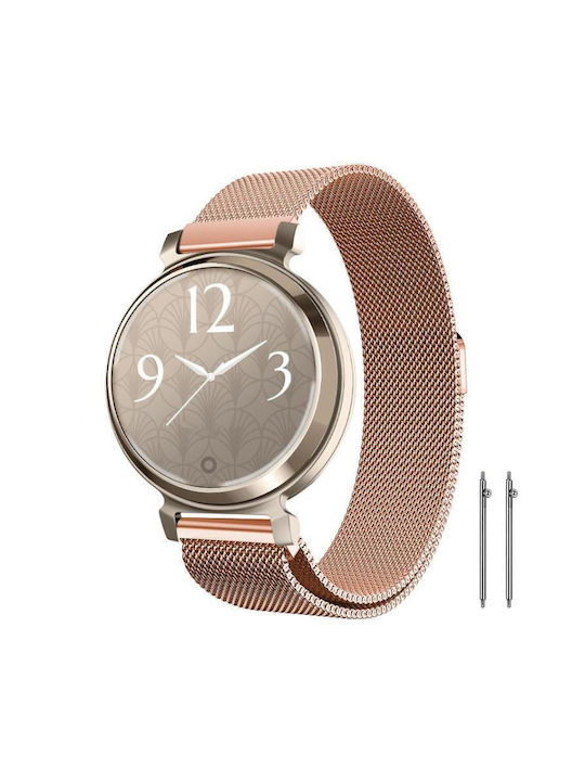 14mm Xdfind Milanese Stainless Steel Watch Band Garmin Lily 2 Rose Gold