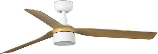 Faro Barcelona Punt Tek M 3000K Ανεμιστήρας Οροφής 132cm με Φως White/maple